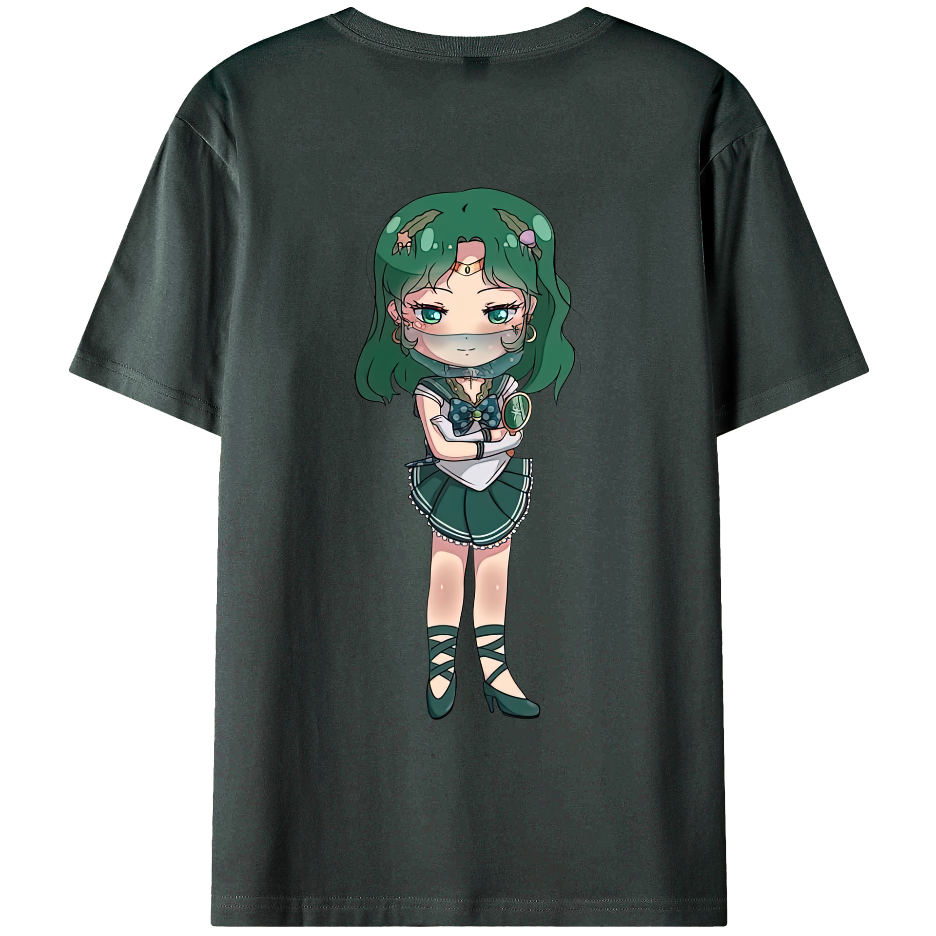 （画像用） 美少女戦士セーラームーン 海王 みちる（かいおう みちる） Sailor Moon Kaiou Michiru 綿100％ メンズ半袖Tシャツ（バックプリント） 通気性